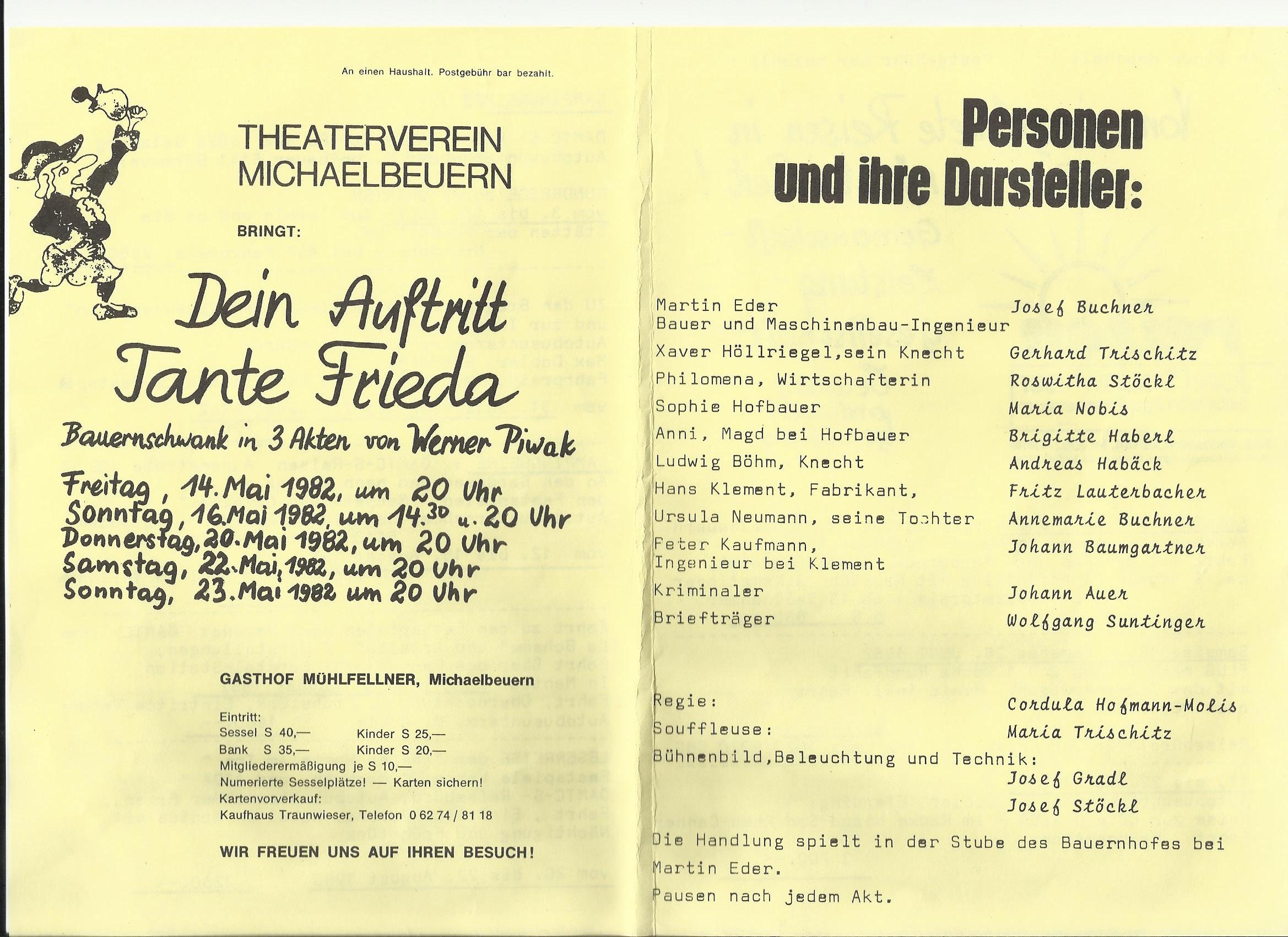 TV 1982 Dein Auftritt Tante Friede